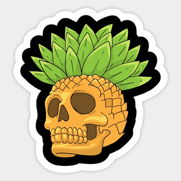 Pineapple Skull Sticker by KAWAIITEE